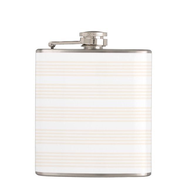 Beige and white five stripe pattern flask (Front)