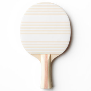 Beige and white five stripe pattern ping pong paddle