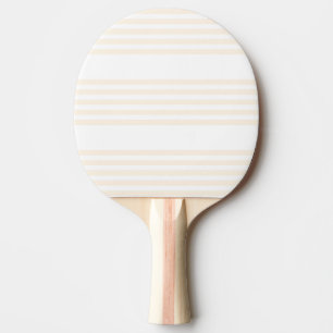 Beige and white five stripe pattern ping pong paddle