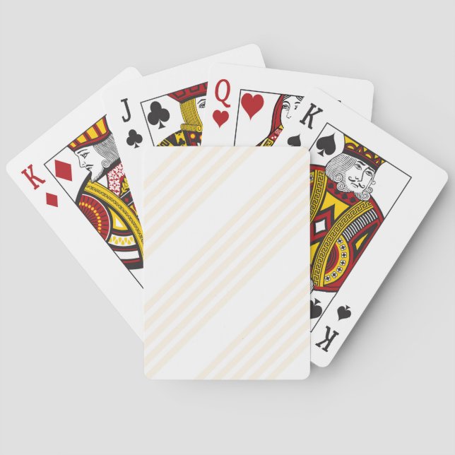 Beige and white five stripe pattern poker cards (Back)