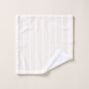 Beige and white five stripe pattern wash cloth