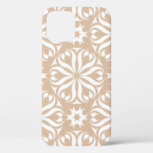 Beige and white floral ornament. Seamless patterna iPhone 12 Case