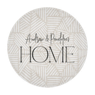 Beige and white modern geometric minimal home cutting board