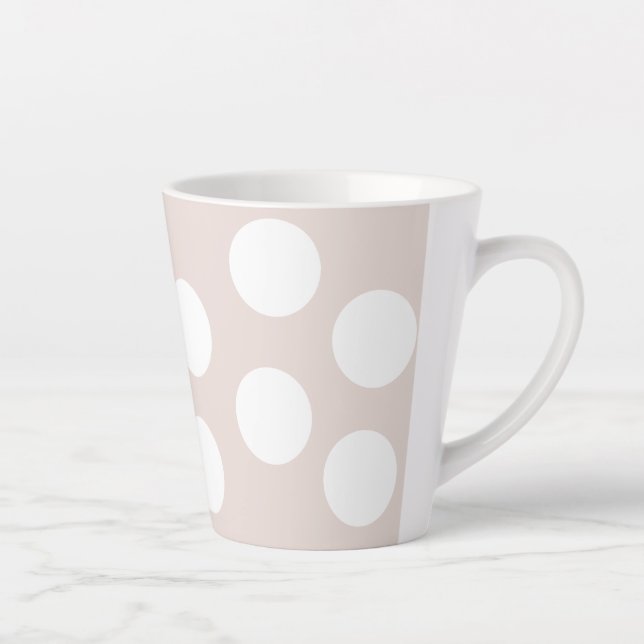 Beige and White Polka Dot Latte Mug (Right)
