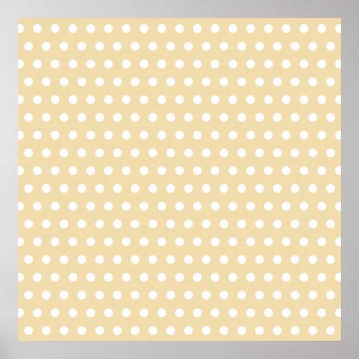 Beige and White Polka Dot Pattern. Spotty. Poster