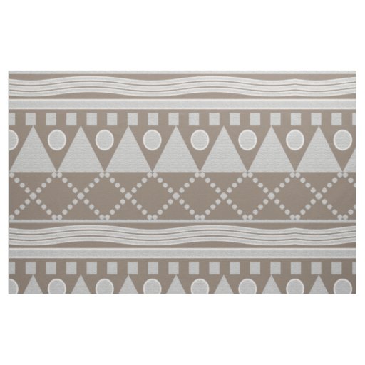 Beige And White Southwest Design Pattern Fabric