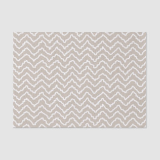 Beige And White Squiggly Chevron Zigzag Pattern Tissue Paper
