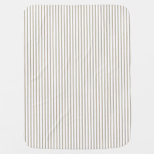 Beige and White Ticking Stripe Baby Blanket