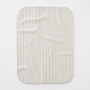 Beige and White Ticking Stripe  Baby Burp Cloth