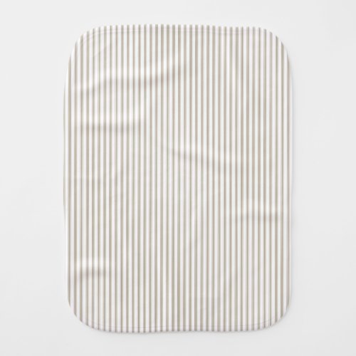 Beige and White Ticking Stripe  Baby Burp Cloth