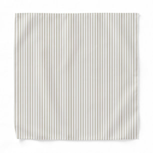 Beige and White Ticking Stripe  Bandana