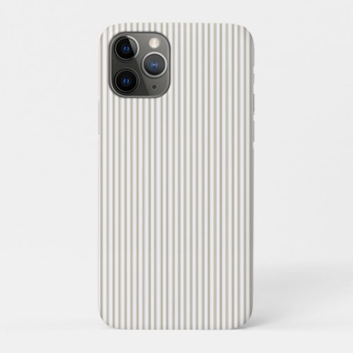 Beige and White Ticking Stripe  iPhone 11 Pro Case