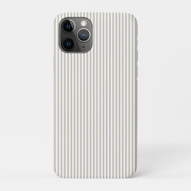 Beige and White Ticking Stripe  Case-Mate iPhone Case (Back)