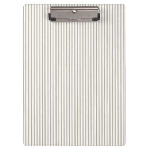 Beige and White Ticking Stripe  Clipboard