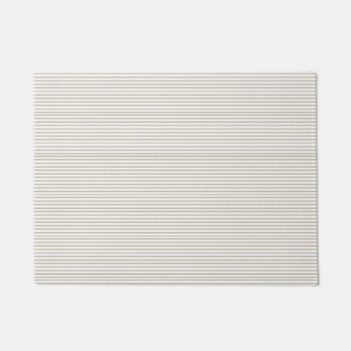 Beige and White Ticking Stripe  Doormat