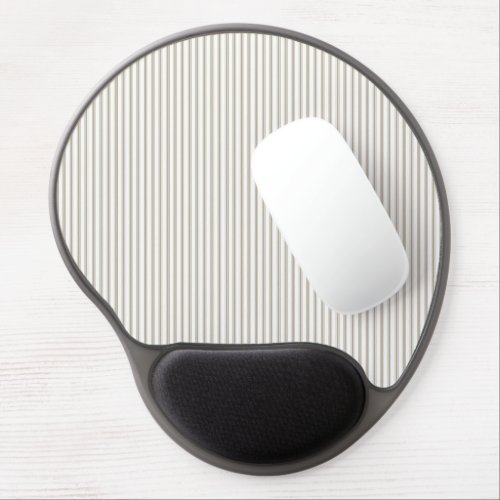 Beige and White Ticking Stripe  Gel Mouse Pad