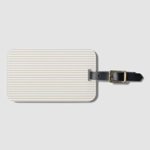 Beige and White Ticking Stripe  Luggage Tag