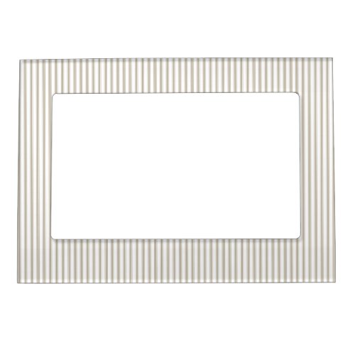 Beige and White Ticking Stripe  Magnetic Frame