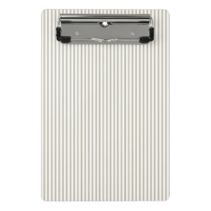 Beige and White Ticking Stripe Mini Clipboard