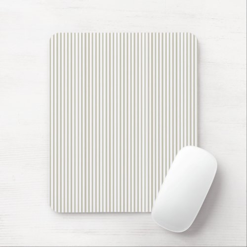 Beige and White Ticking Stripe  Mouse Pad