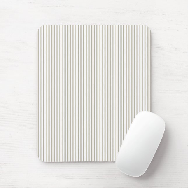 Beige and White Ticking Stripe  Mouse Pad (With Mouse)