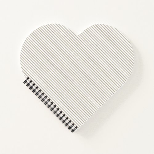 Beige and White Ticking Stripe  Notebook