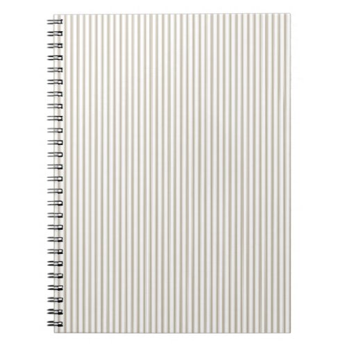 Beige and White Ticking Stripe  Notebook