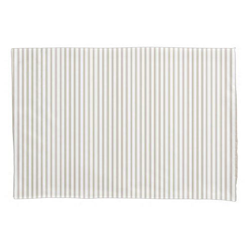 Beige and White Ticking Stripe  Pillow Case