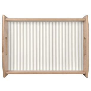Beige and White Ticking Stripe  Serving Tray