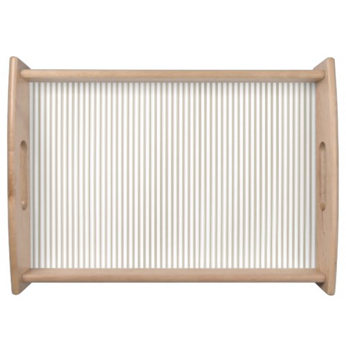 Beige and White Ticking Stripe  Serving Tray