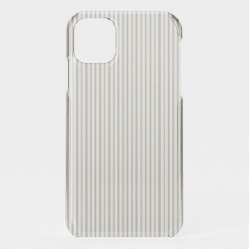Beige and White Ticking Stripe  iPhone 11 Case