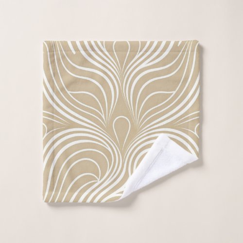 Beige and white trendy decoration for bathroom wash cloth