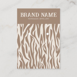 Beige Animal Striped Modern Earrings Display Card
