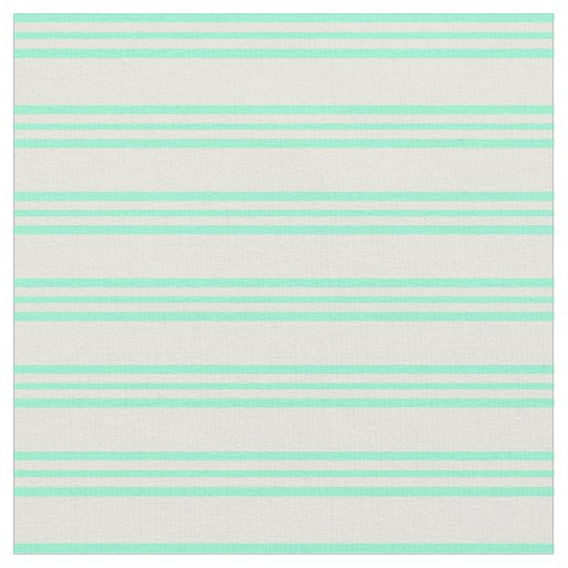 Beige & Aquamarine Lines Pattern Fabric