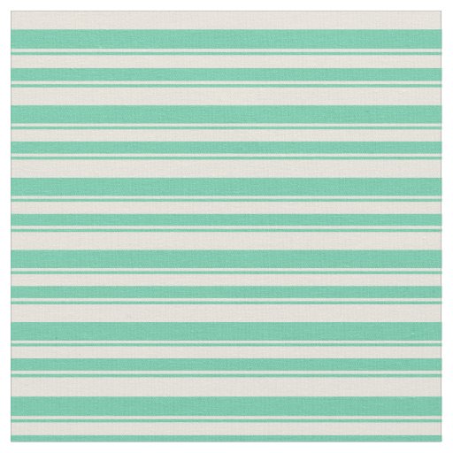 Beige & Aquamarine Lines/Stripes Pattern Fabric