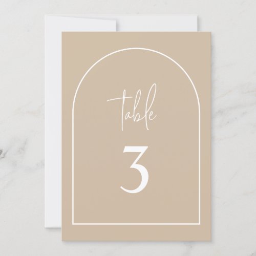 Beige Arch Minimal Baptism Table Number