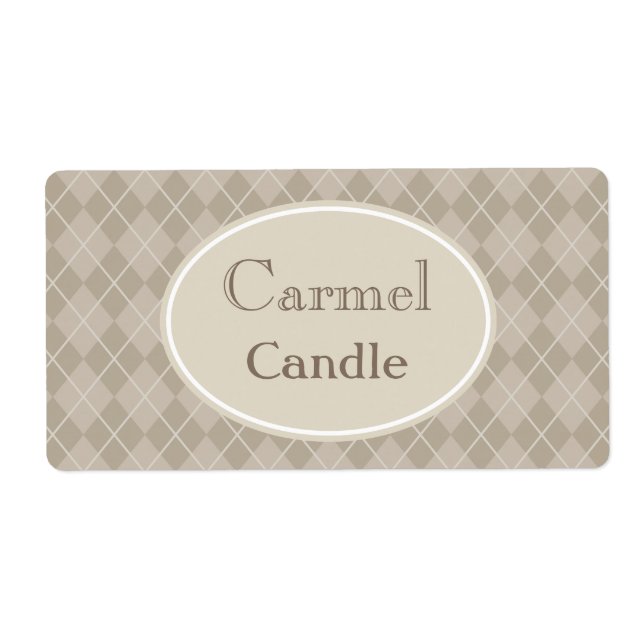 Beige Argyle Custom Labels (Front)