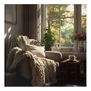 Beige Armchair Autumn Nook Acrylic Print