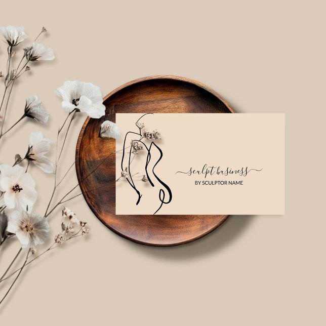Beige Art Body sculpting contouring aesthetics Business Card (Creator Uploaded)