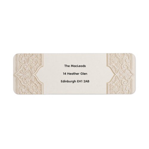 Beige Art Deco Wedding Return Address Label