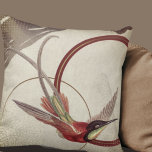 Beige Artistic Hummingbird Design | Maroon Throw Pillow<br><div class="desc">Stylish throw pillow features an artistic design in a beige and burgundy color palette. An artistic design with a beautiful hummingbird as the focal point with red and green accents on a neutral abstract background with a burgundy maroon and gold geometric circle composition. This elegant design is built on combinations...</div>