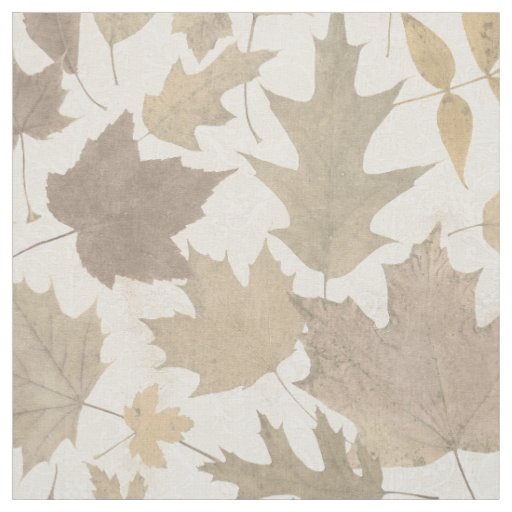 Beige Autumn Leaves with Damask Fabric