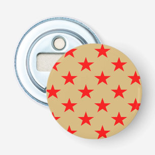 Beige Background And Red Stars Bottle Opener