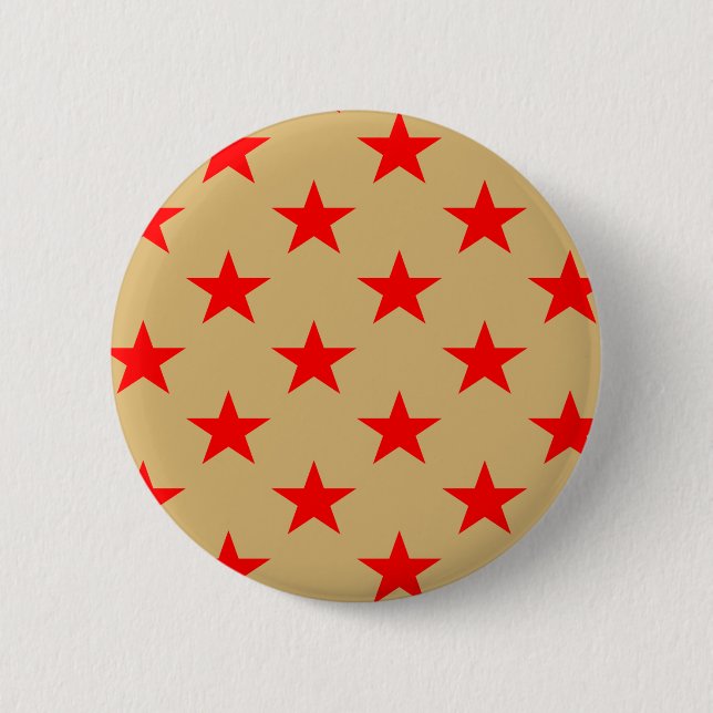 Beige Background And Red Stars Button (Front)