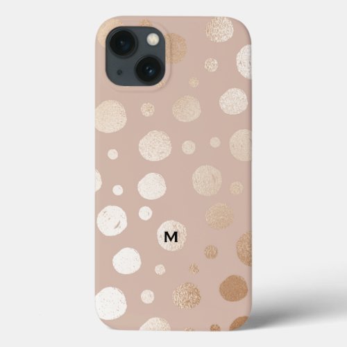 Beige background shimmering circles pattern iPhone 13 case
