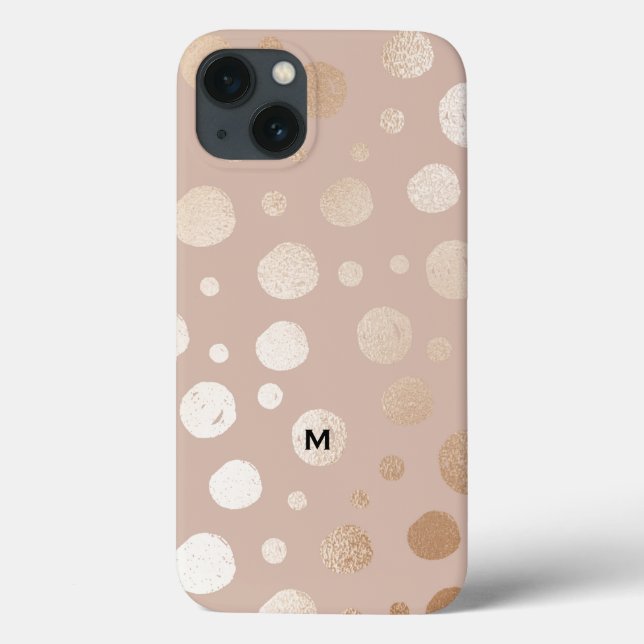 Beige background shimmering circles pattern Case-Mate iPhone case (Back)