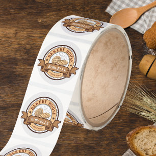 Beige Bakery logo business Sticker Roll