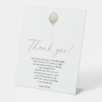 Beige Balloon Baby Shower Thank You Poem