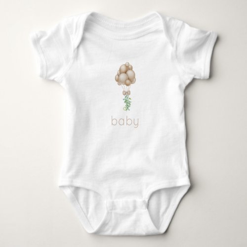 Beige Balloons Baby Bodysuit