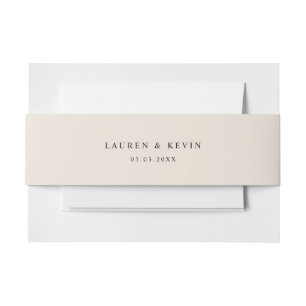 Beige Belly Band Invitation Belly Band